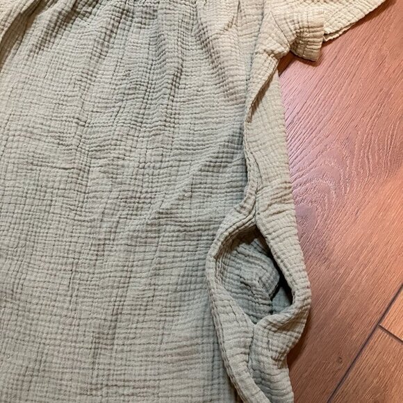 Amadi Anthropologie Sage Green Lightweight Off-the-Shoulder Mini Dress Sz XS - Picture 8 of 8